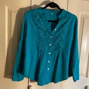 Size medium ladies embellished blouse $13.00